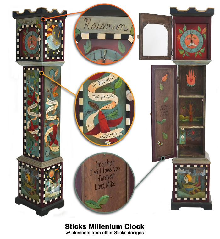Custom Sticks Grandfather Clock